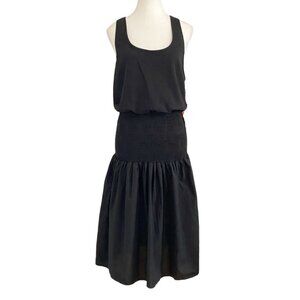 NWT NATION LTD LOS ANGELES  BLACK SLEEVELESS SMOCKED WAIST MIDI TANK DRESS - L